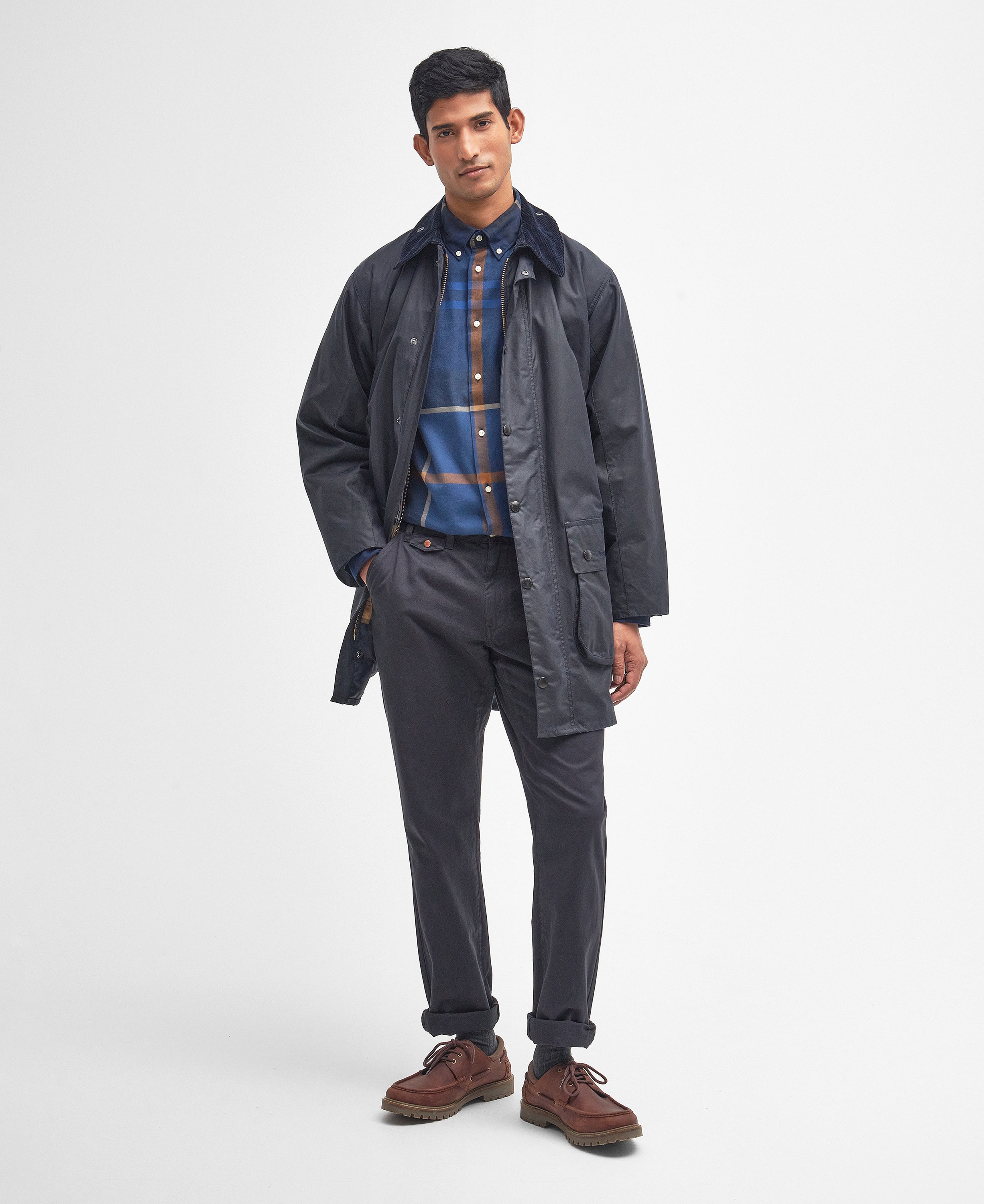 BARBOUR BORDER WAX JACKET - NAVY – Pickings and Parry