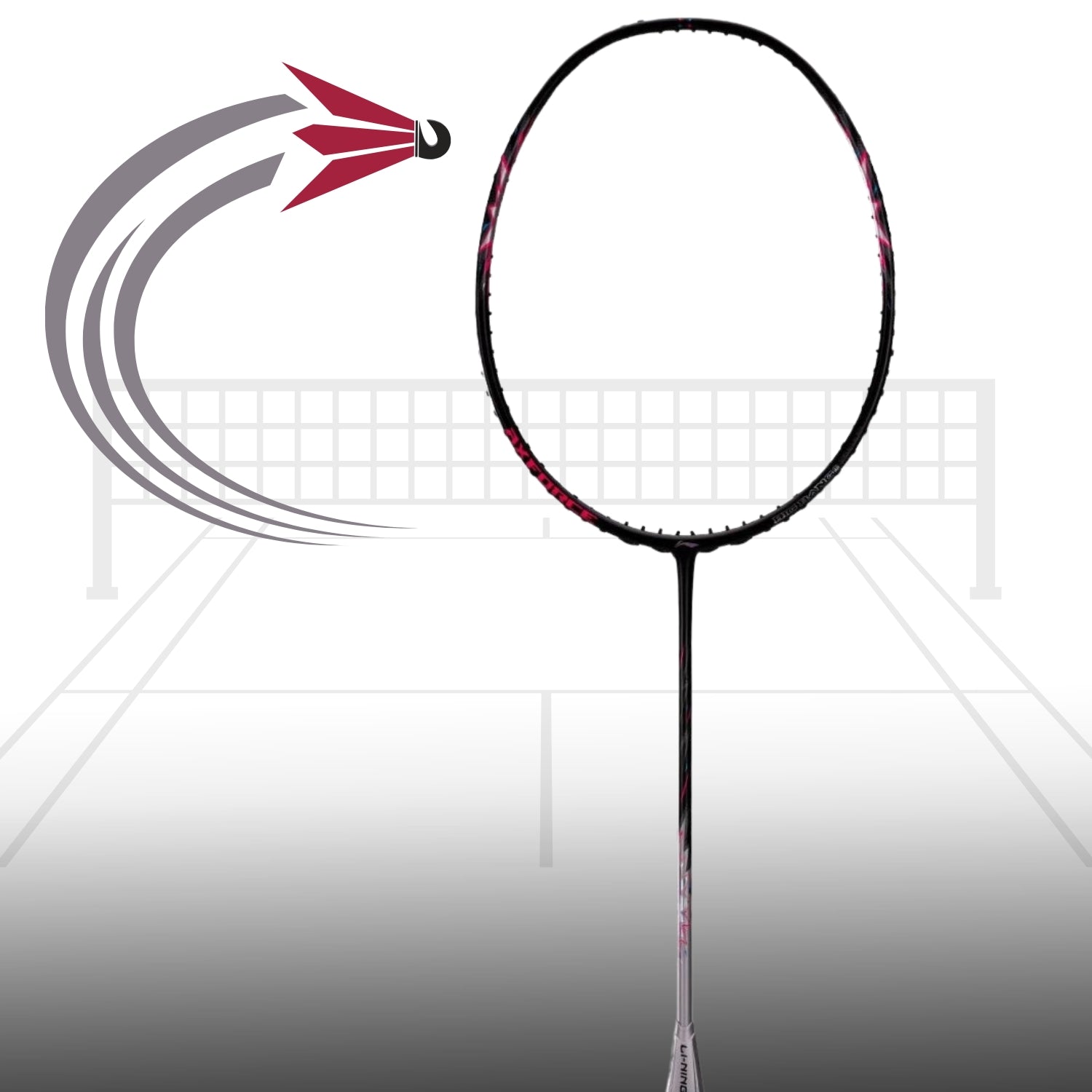 Li-Ning Axforce Big Bang Unstrung Badminton Racquet, Black/Neon