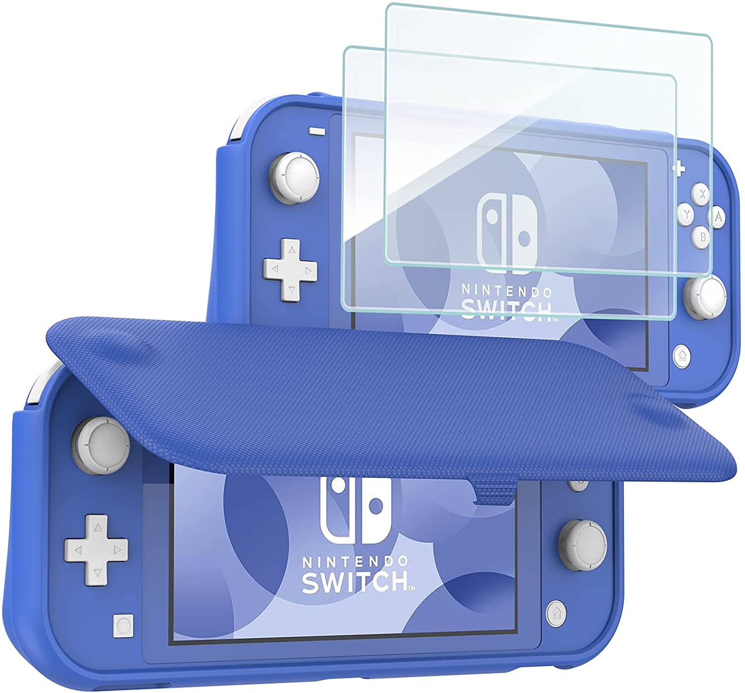 Nintendo Switch Lite Flip Cover Case with 2 Pack Tempered Glass