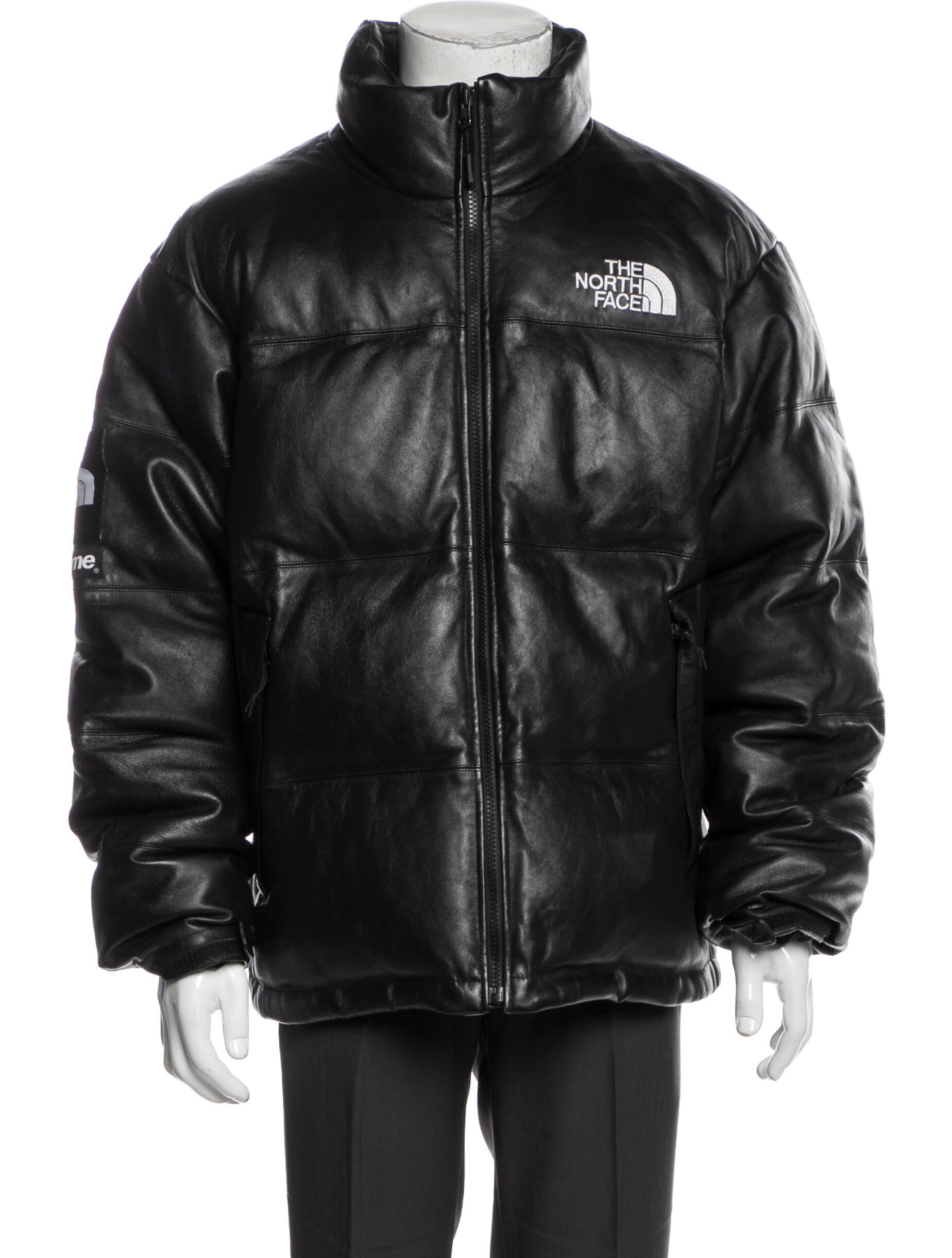 The North Face x Supreme 2017 Leather Nuptse Jacket - Black