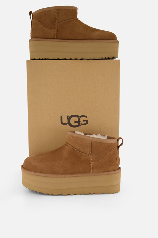 UGG W Classic Ultra Mini Platform Boots cognac | ziengs.nl