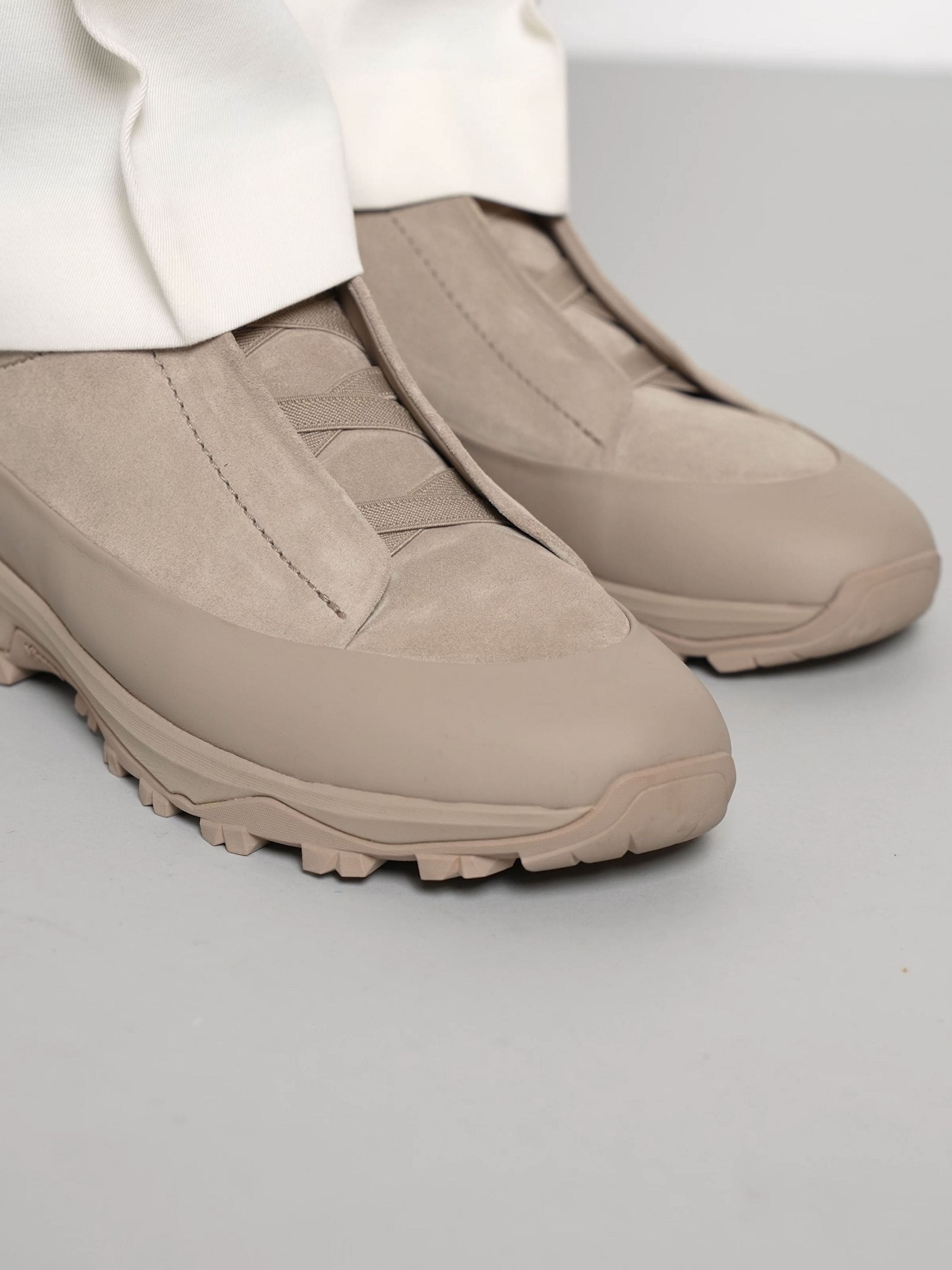 Light Taupe Leather and Suede Triple Stitch™ Monte Sneakers FW25