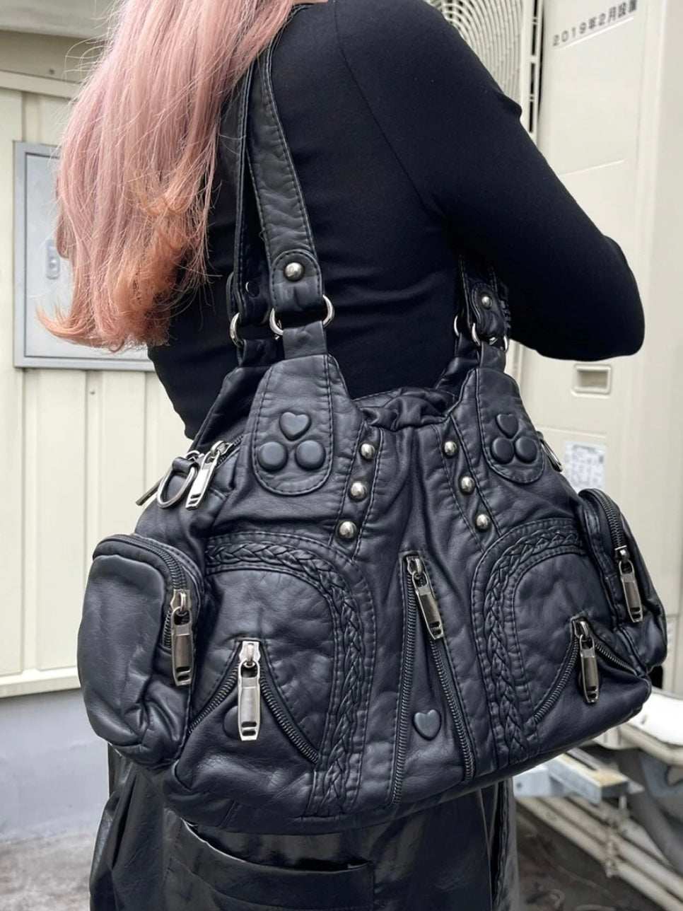 受注制【Never mind the XU】vintage leather bag / 【ネバーマインド