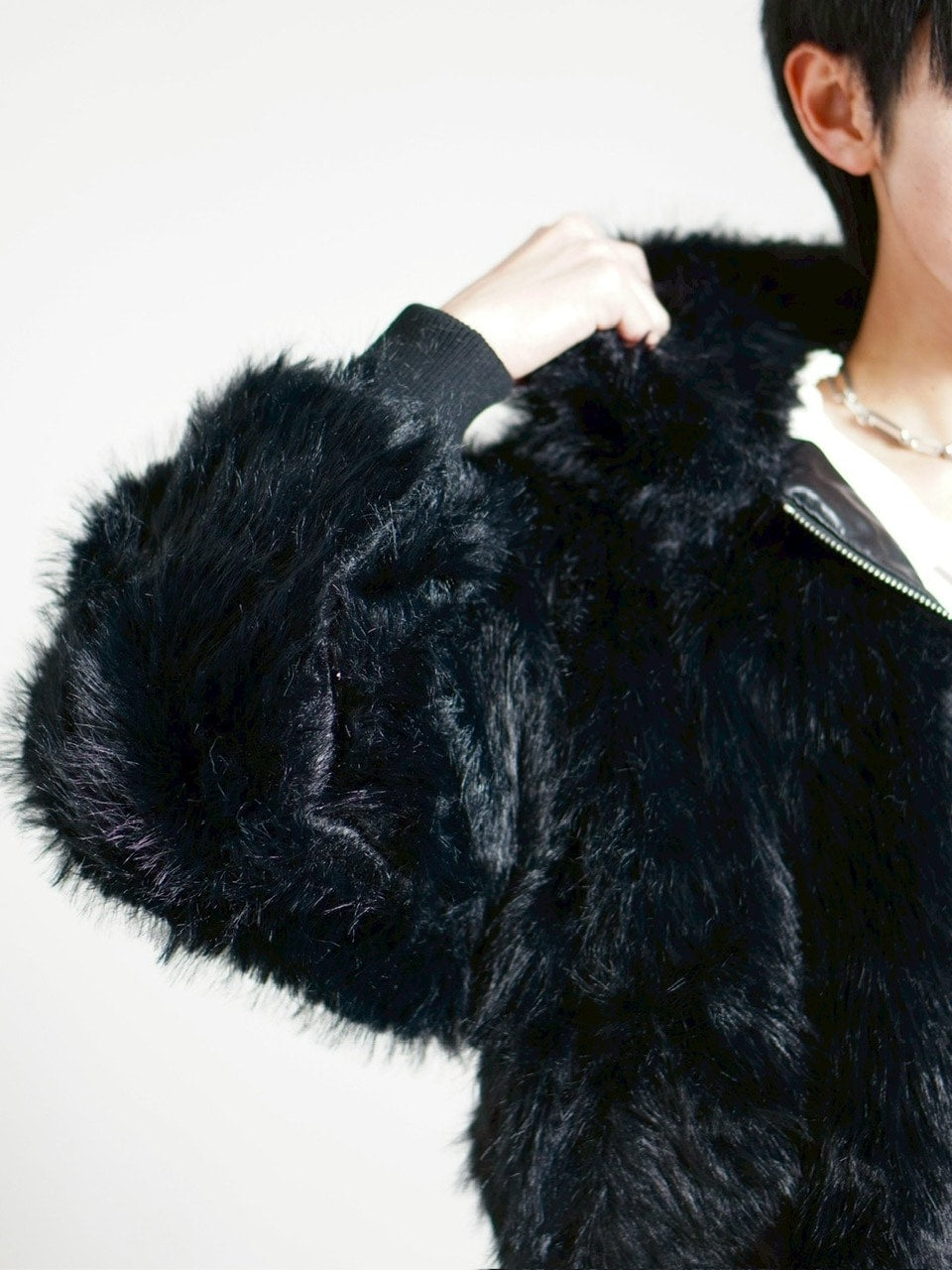 受注制【Chikashitsu +】oversized hooded fur blouson