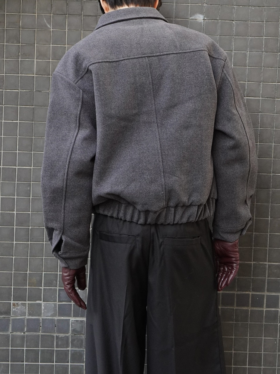東京店WEB限定受注制【Chikashitsu +】cropped wool zip jacket