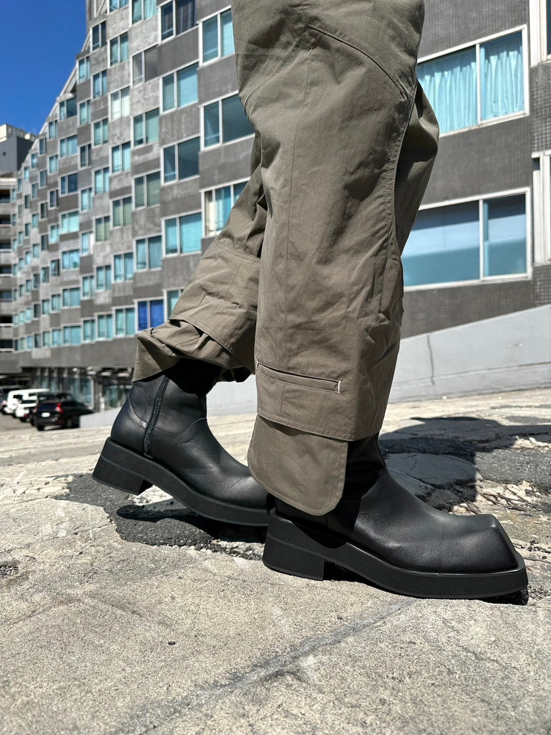 受注制【Chikashitsu +】square toe side zip boots – PRESSING WEB SHOP