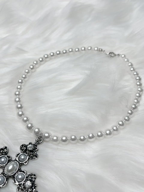 受注制【Rosen Kreuz】pearl cross necklace – PRESSING WEB SHOP