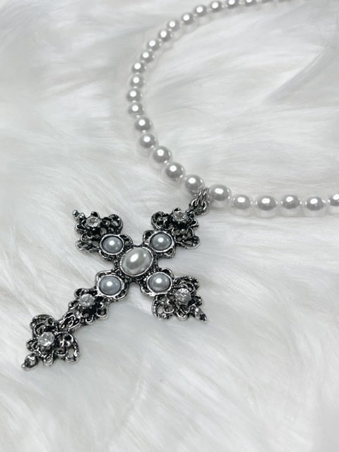 受注制【Rosen Kreuz】pearl cross necklace – PRESSING WEB SHOP
