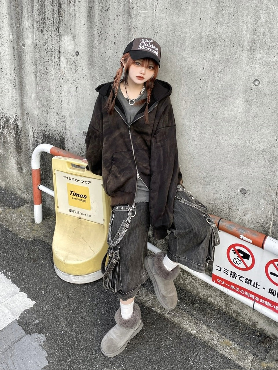 Never mind the XU】dirty washing zip up hoodie (2color) / 【ネバー