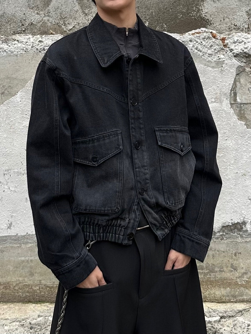 大阪店WEB限定受注制【Chikashitsu＋O】washed denim work jacket