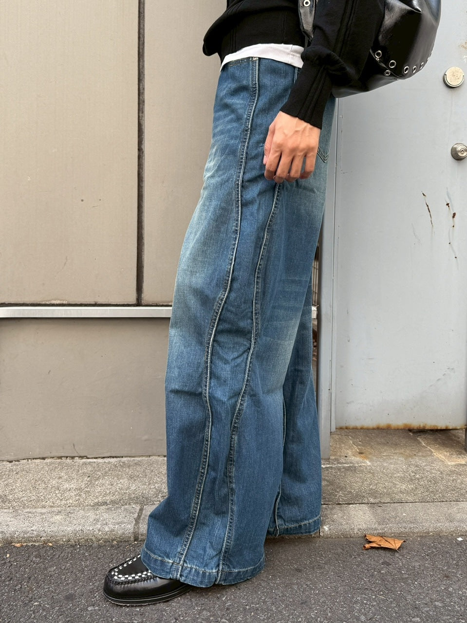 Chikashitsu +】side wave design denim pants – PRESSING WEB SHOP