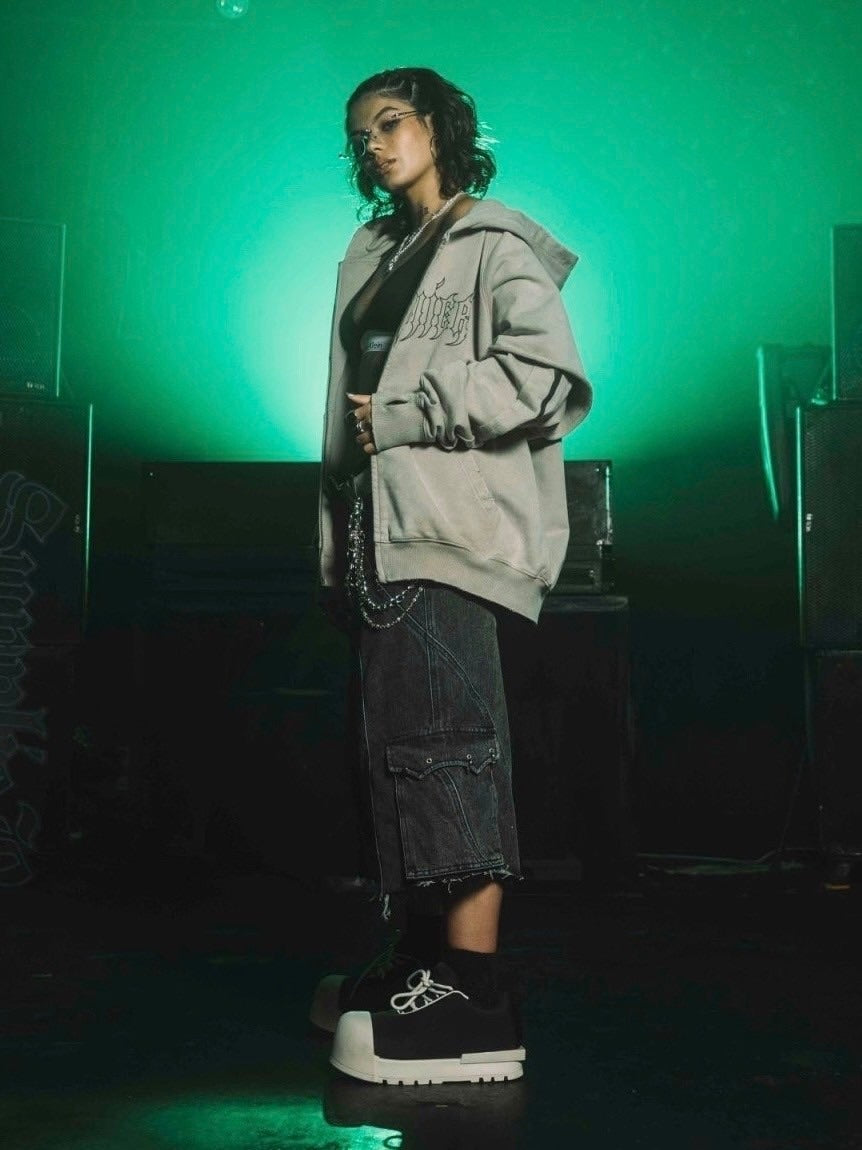 SUPPLIER】Fire Bones Layered Sleeve Zip Hoodie – PRESSING WEB SHOP