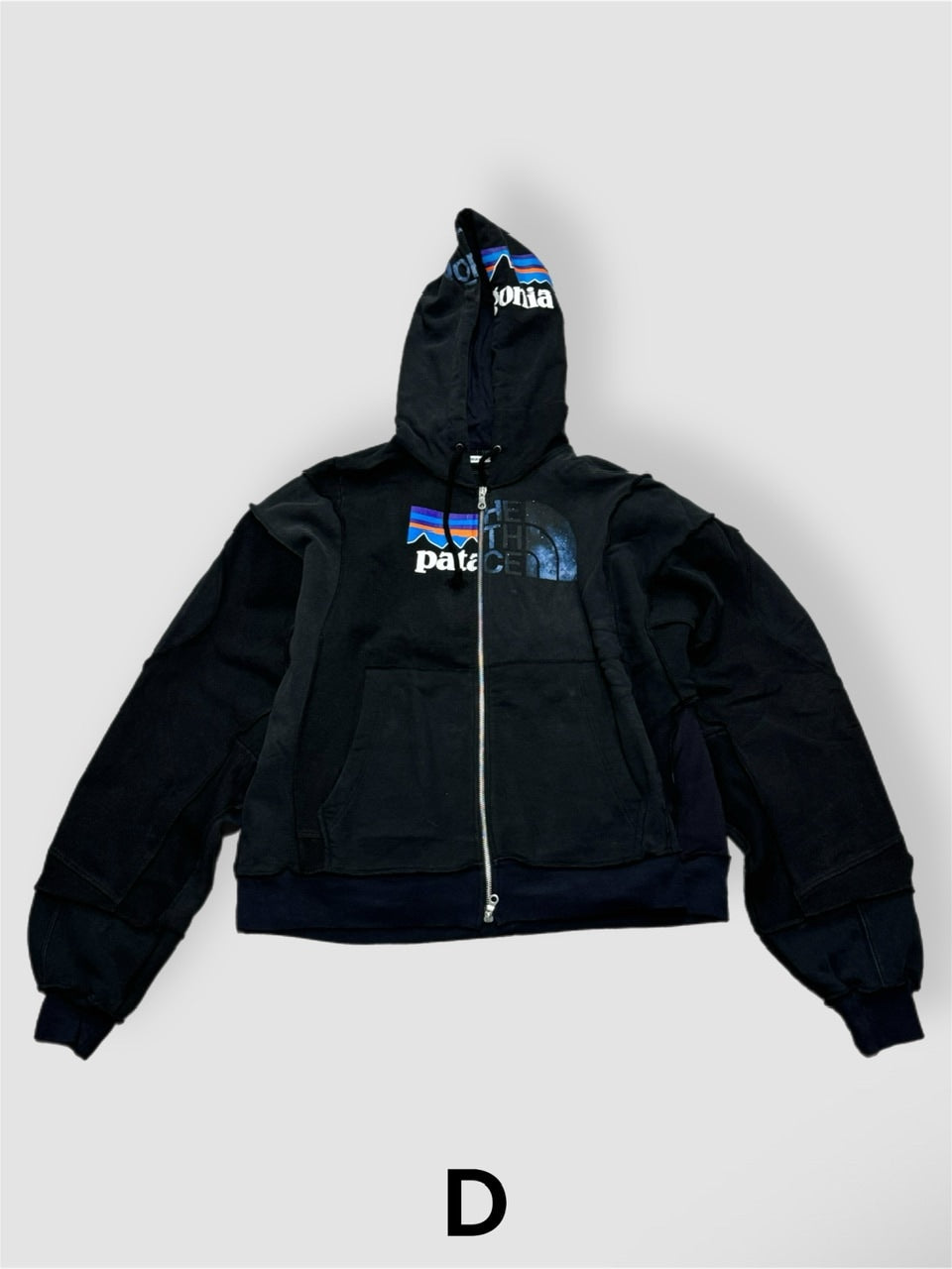 Re +】double zip cutting switch hoodie (black) – PRESSING WEB SHOP
