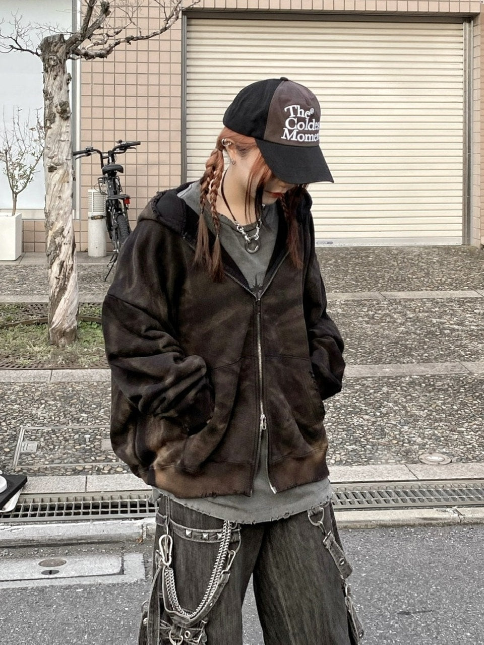 Never mind the XU】dirty washing zip up hoodie (2color) / 【ネバー