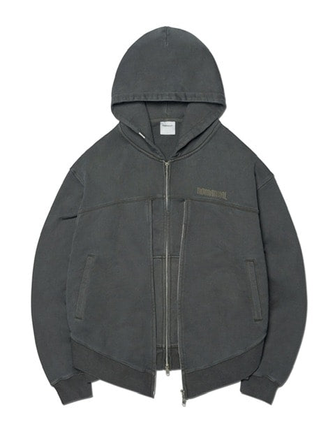 NOMANUAL】OVERDYED LAYER HOODED ZIP-UP / 【ノーマニュアル