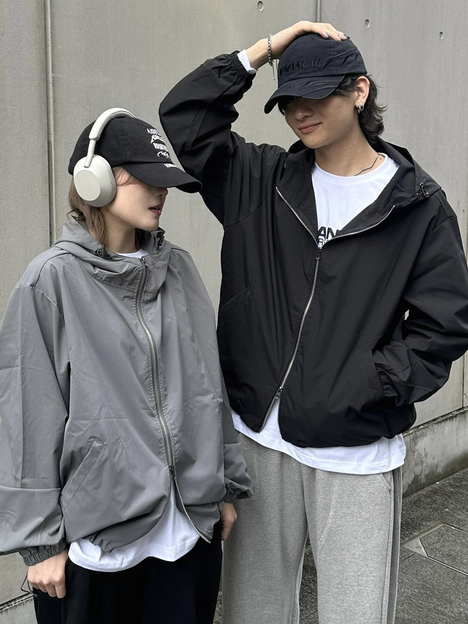 受注制【Chikashitsu +】unisex cropped hooded blouson (3color