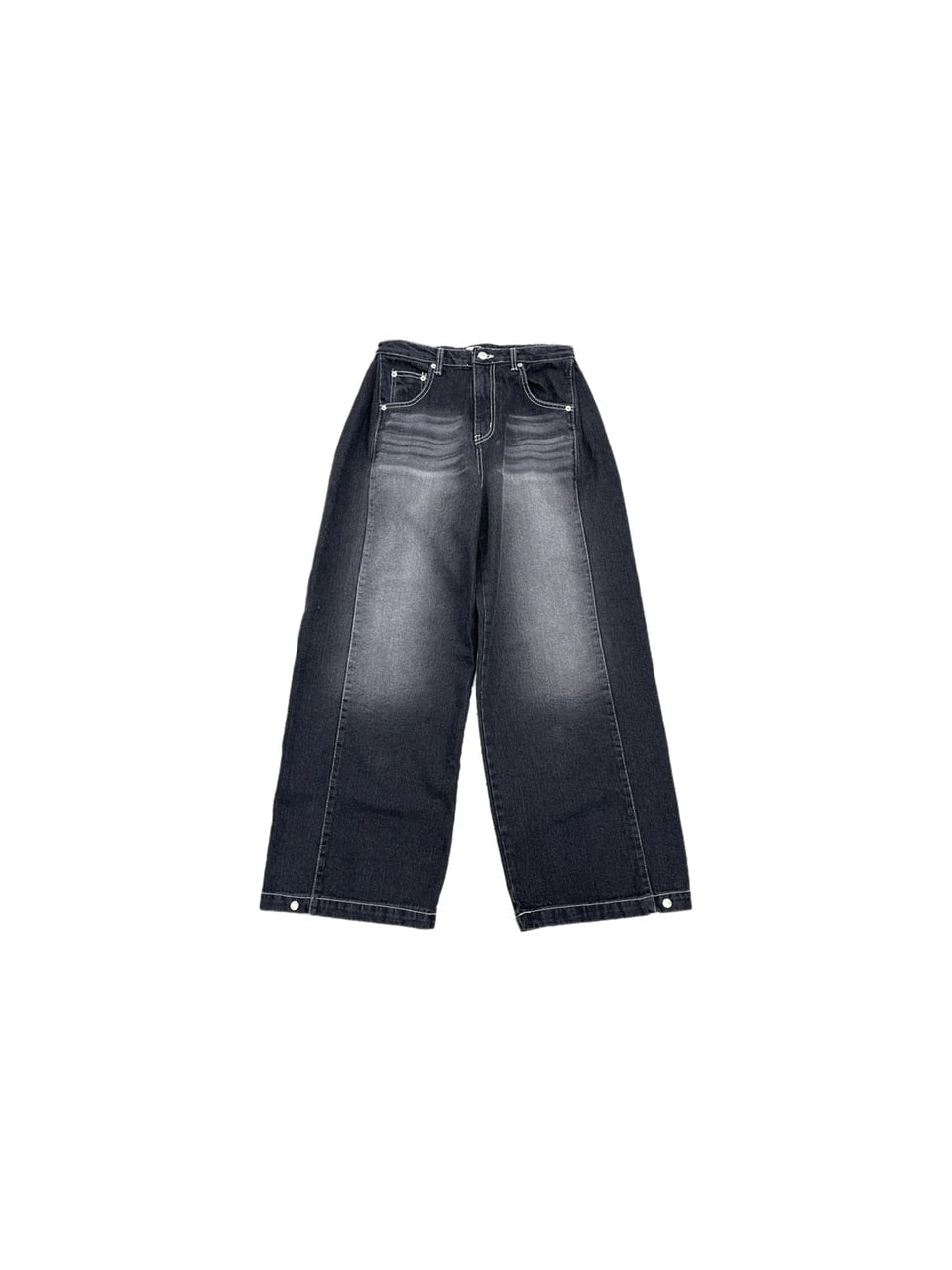 受注制【Chikashitsu +】snap button stitch denim pants