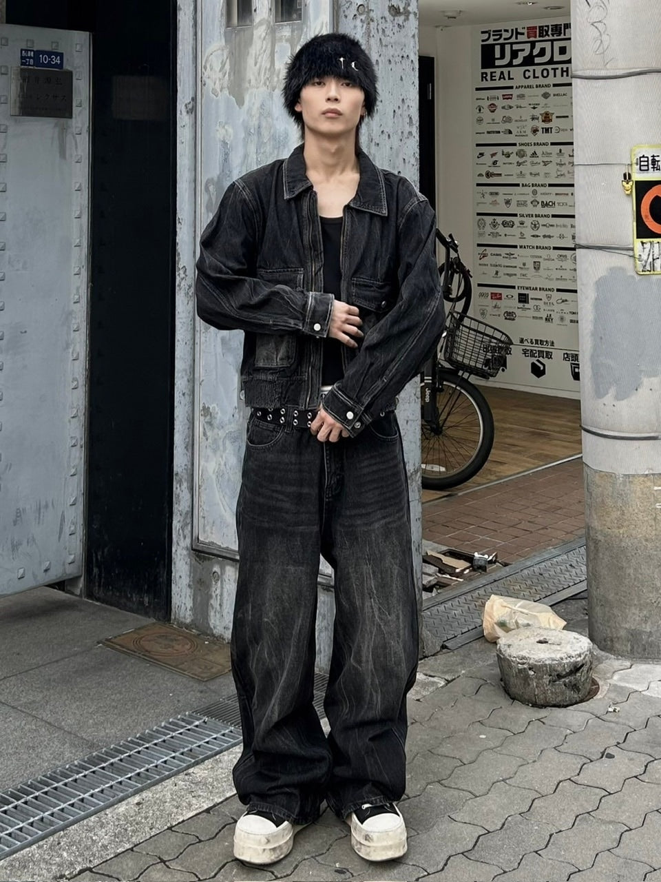 大阪店WEB限定受注制【Chikashitsu +】vintage wash wide denim pants