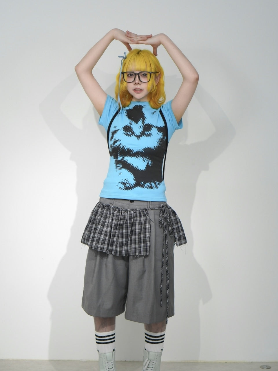 国際配送【Nerd out XU】mosaic cat tee (2color) / 【ナードアウト