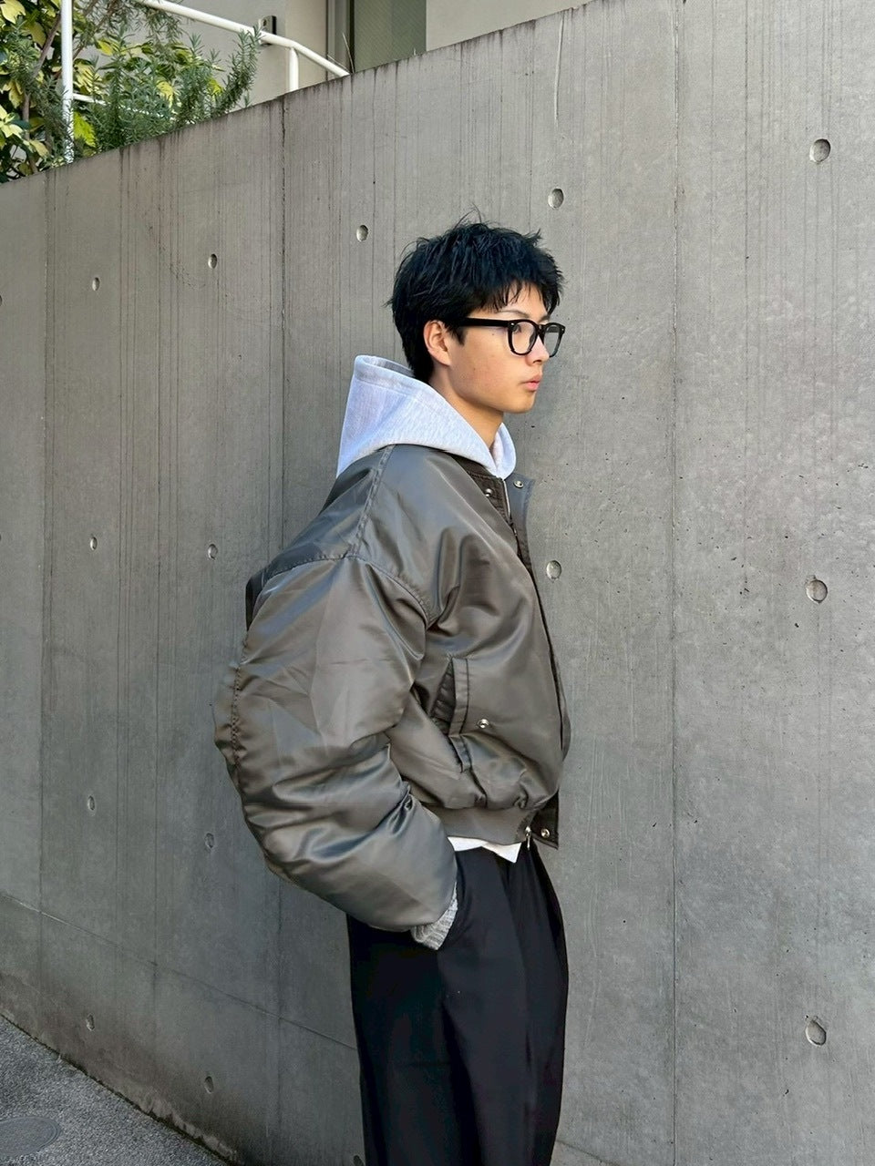 東京店WEB限定受注制【Chikashitsu +】cropped ma-1 jacket