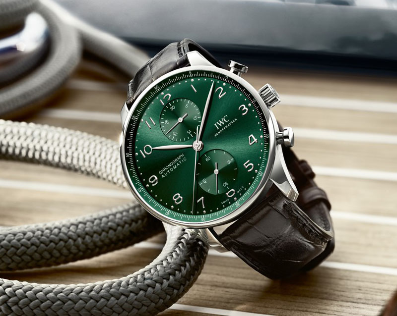 海に生まれた時計に大地の緑【ポルトギーゼ クロノグラフ】グリーン