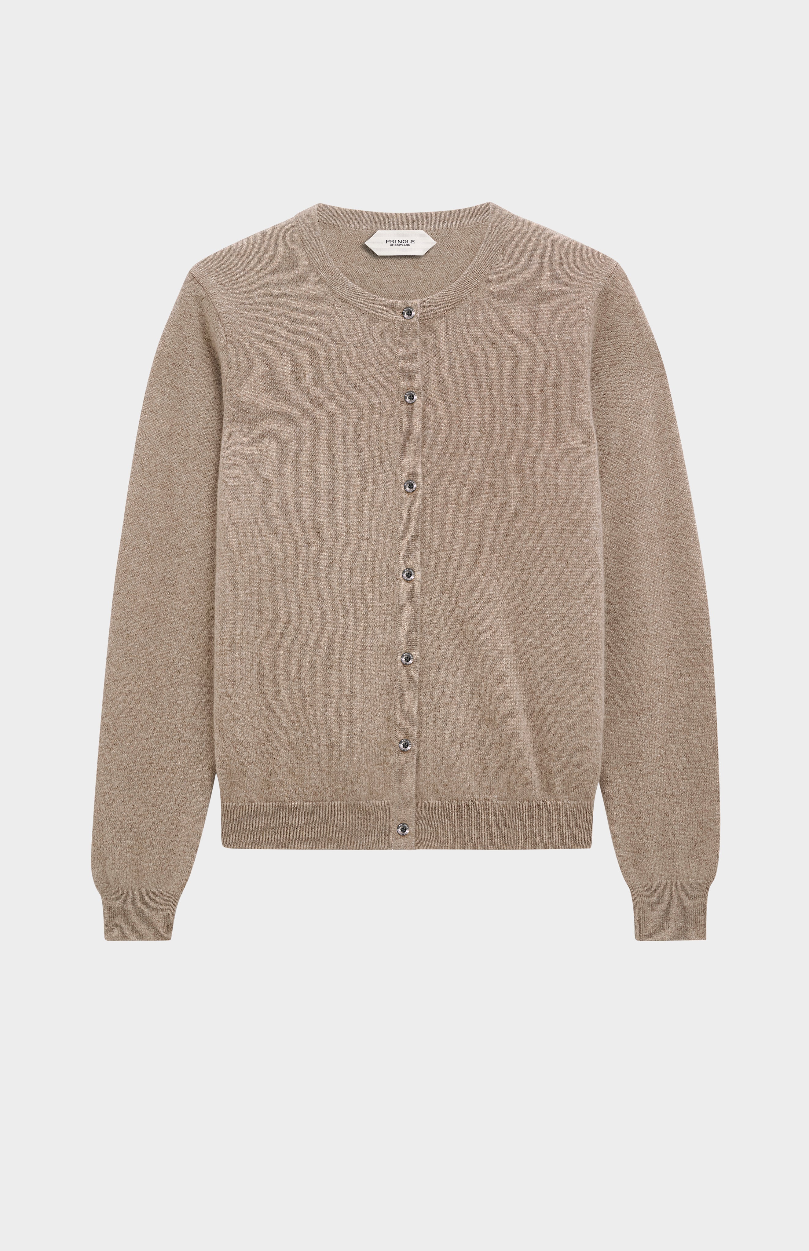 Pringle of Scotland Women's Cashmere Cardigan In Mushroom Melange
