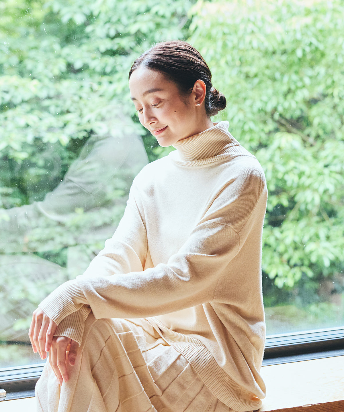 フォレストグレイビッグタートルセーター / オーガニックコットン