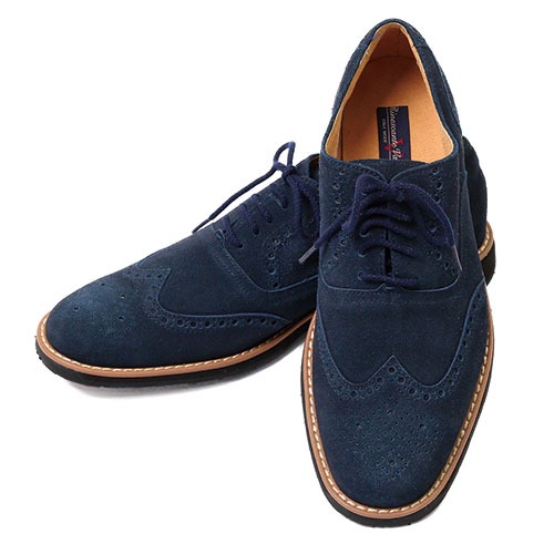 金谷製靴 カネカ 超撥水スエードカジュアルウイングチップ 4E 1足