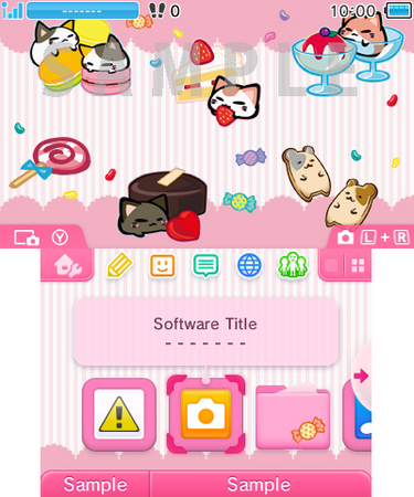 ニンテンドー3DS(TM)の「テーマショップ」にて“ねむネコ”を4種、本日12