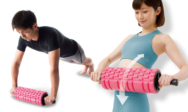 ハンドルがついた筋膜リリースローラー！ストレッチから筋トレまで