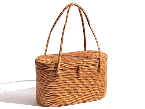 アタバッグ 蓋付き丸型かごバッグ z0336 | ピュアラバリ