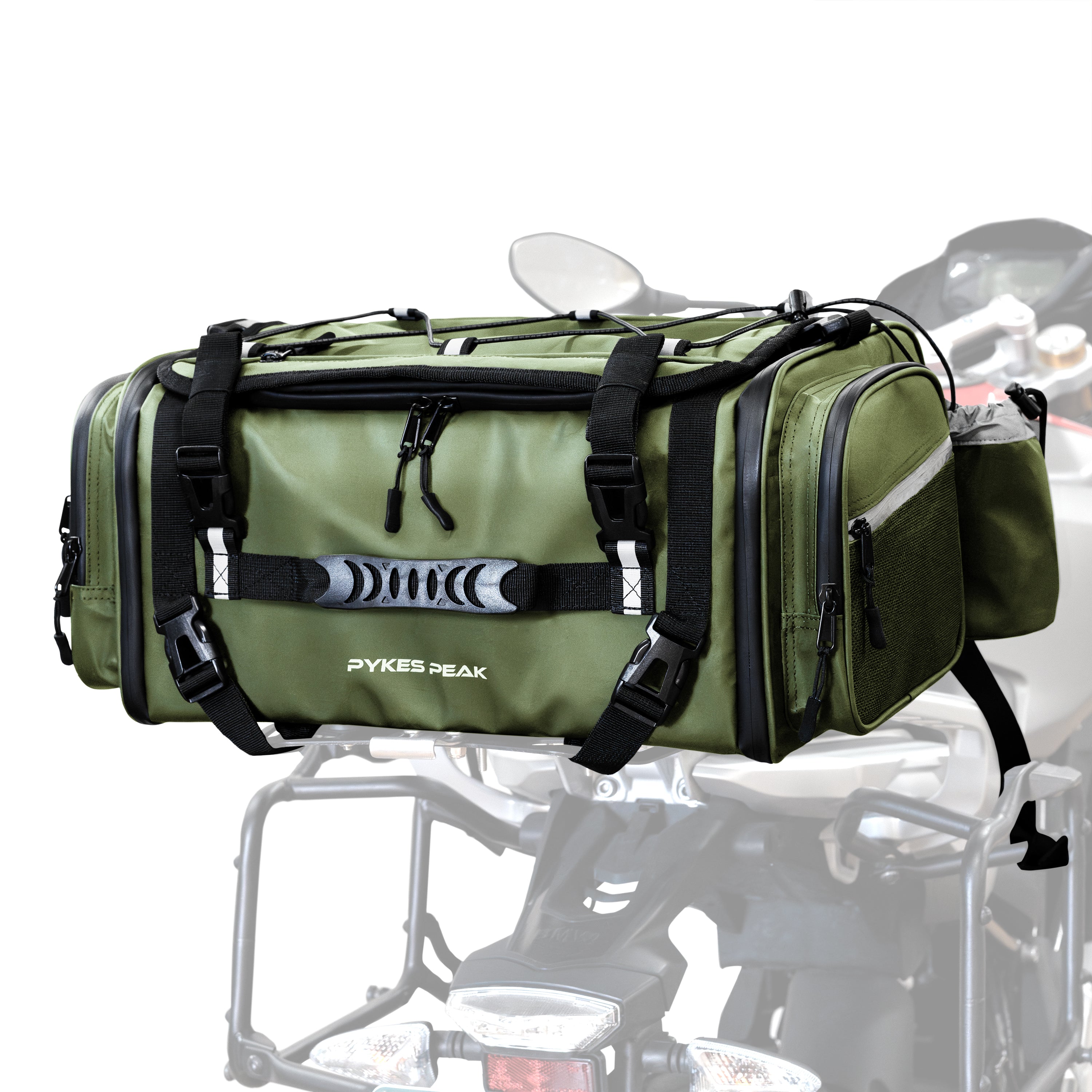 PYKES PEAK バイク用 シートバッグ 18L 軽量 撥水 レインカバー 固定