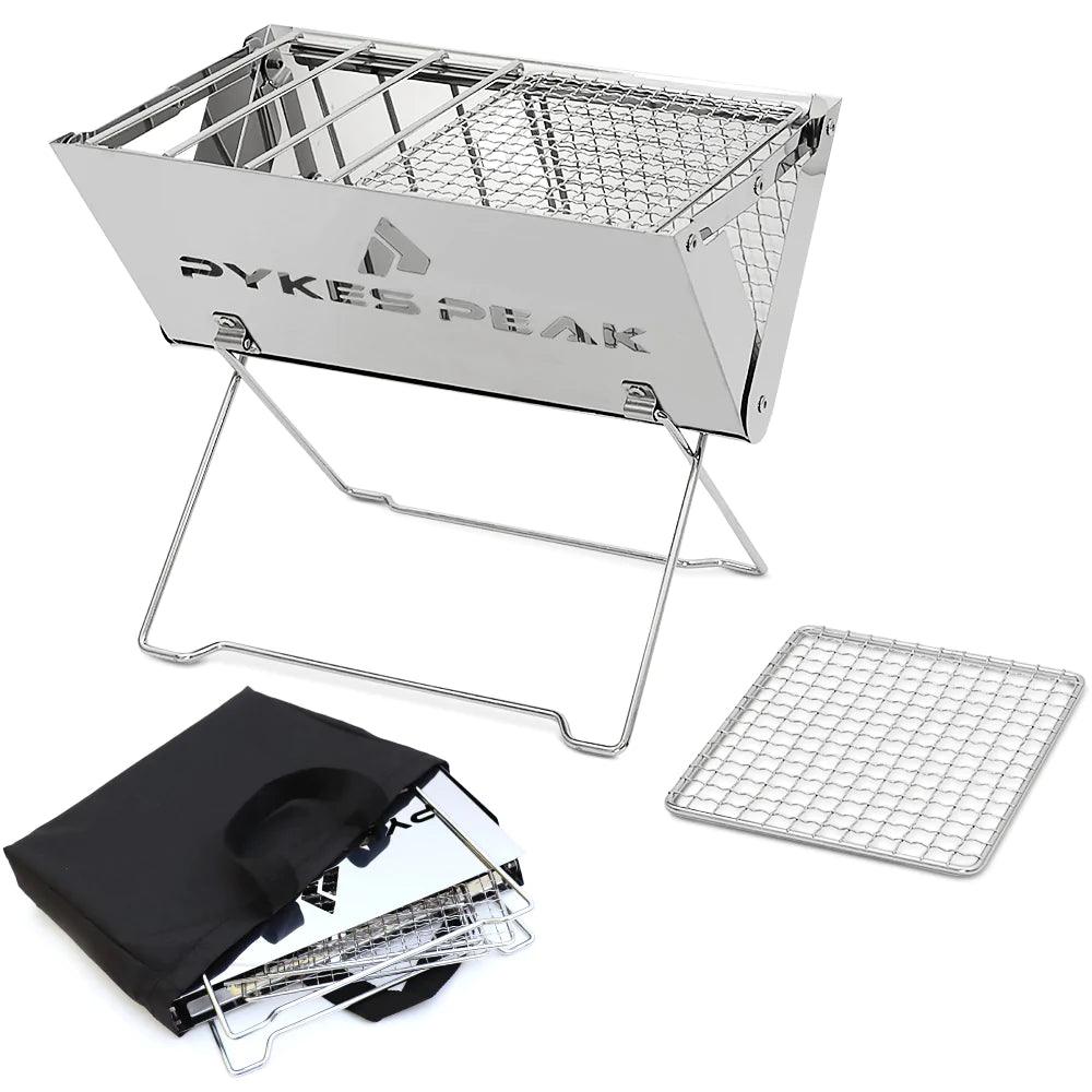 アウトレット】PYKES PEAK 折りたたみ式焚火台 バーベキューコンロ