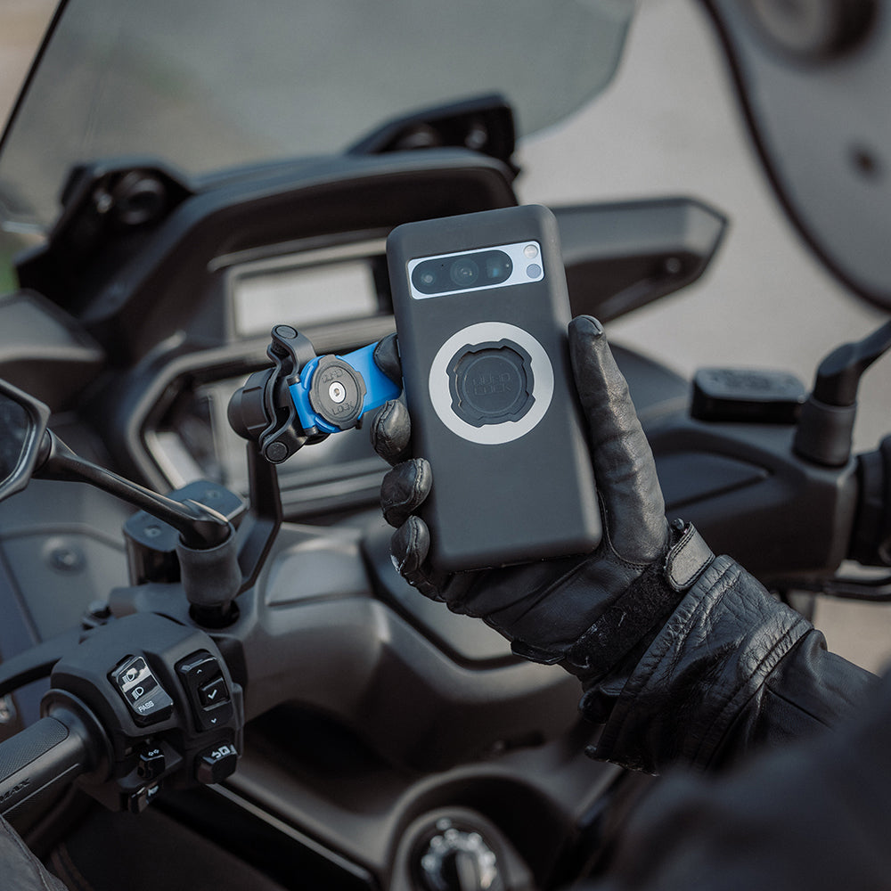 ミラーステムマウント バイク用スマホホルダー｜クアッドロック