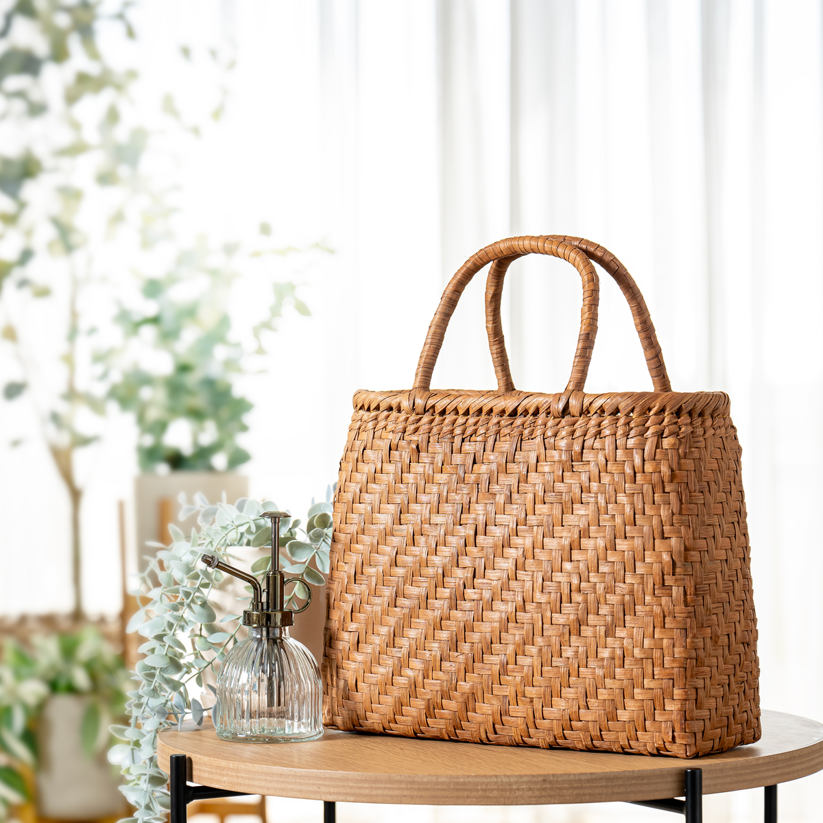 葡萄藤 網代編みバッグ 内巾着付 葡萄藤 - QVC.jp