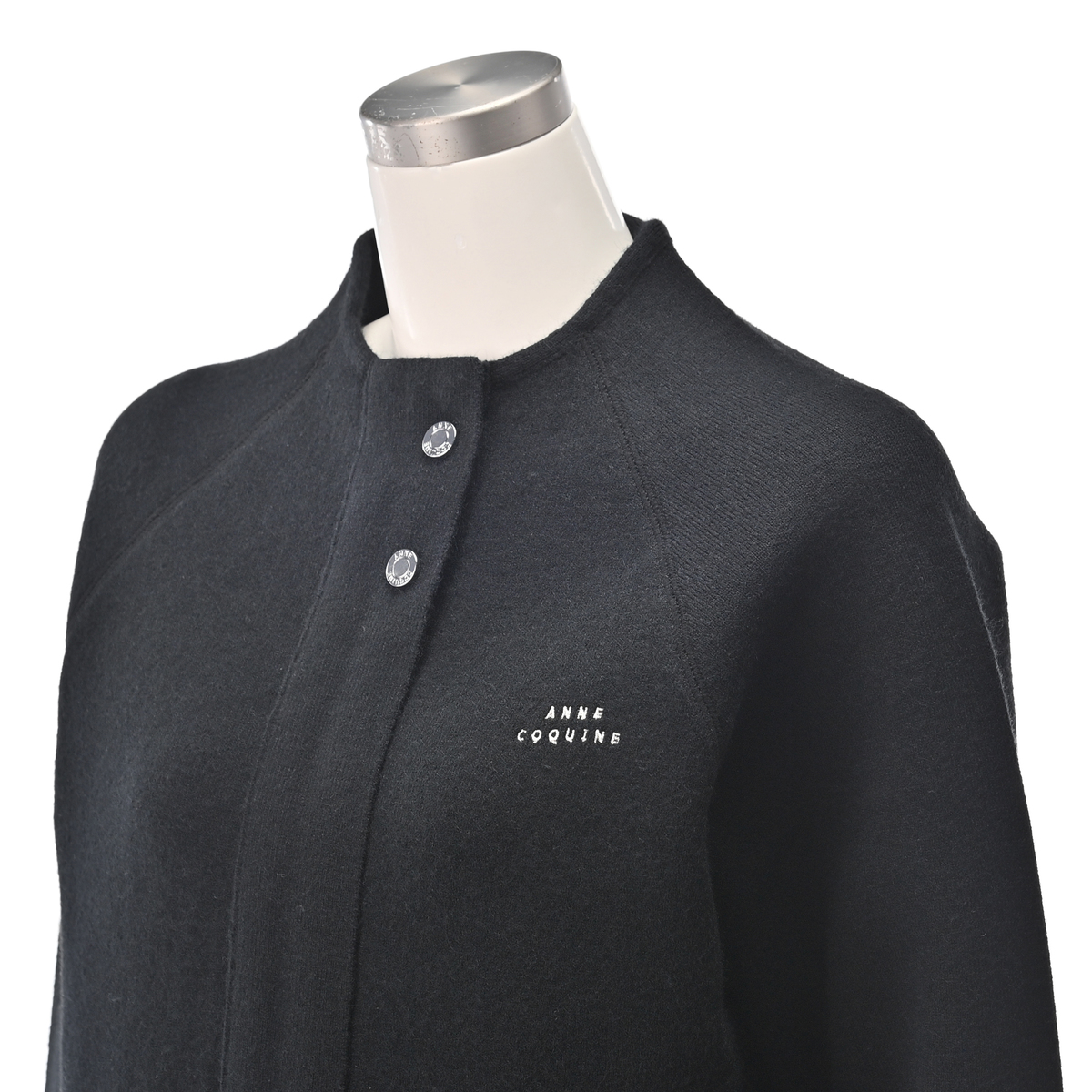 Anne Coquine コアスパンヤーンニットボトルネックブルゾン