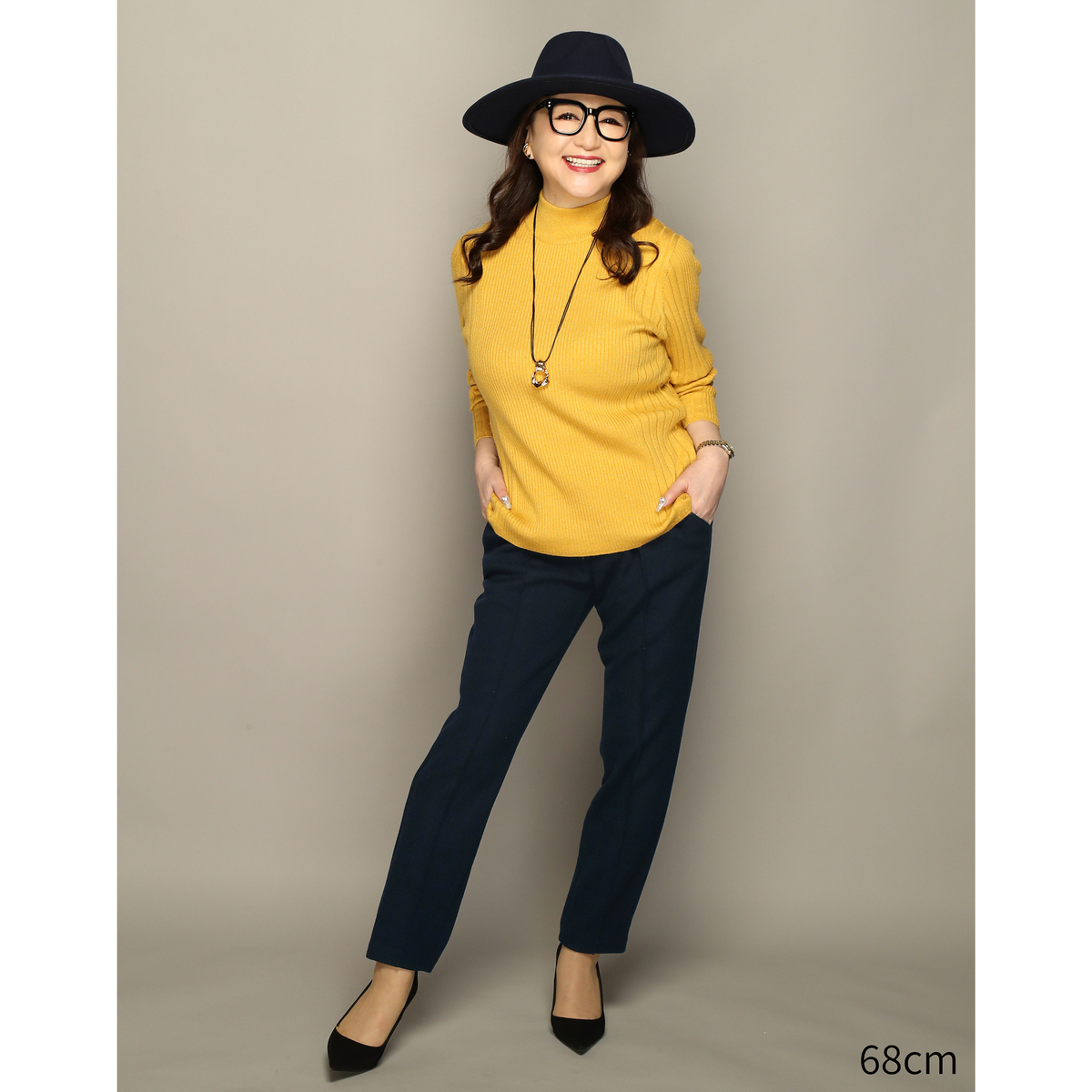 AnneCoquine選べる股下あったかテーパードパンツ アンコキーヌ