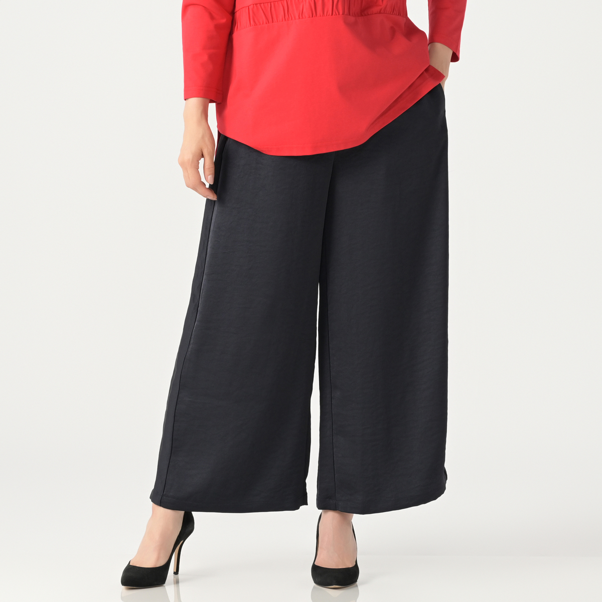 day to day ヴィンテージサテンワイドパンツ day to day - QVC.jp