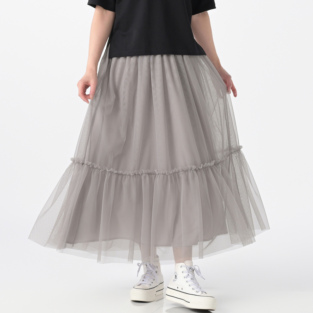 Notice//colors スッキリ細見せチュールスカート ノーティスカラーズ