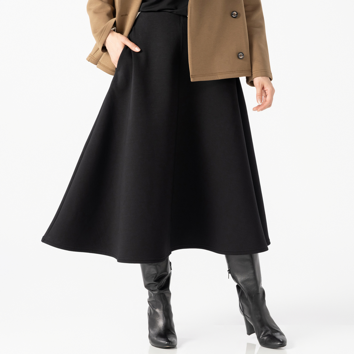 エニワイズ きれい見えダンボールフレアスカート エニワイズモイスト