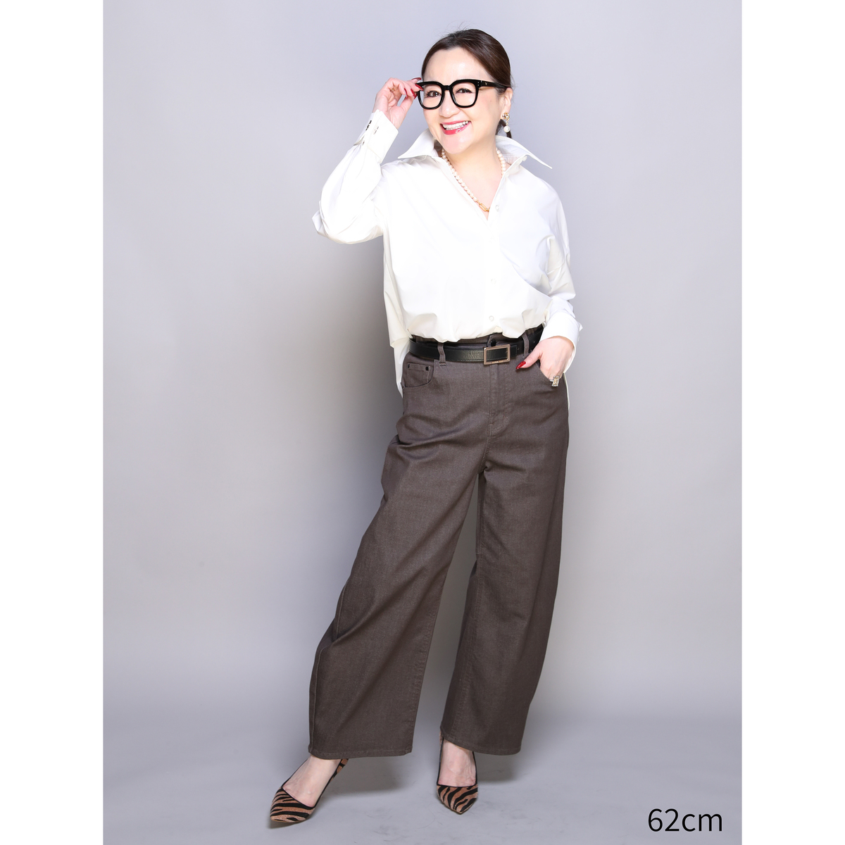 ANNE COQUINE選べる股下ストレッチツイルカーヴィーパンツ