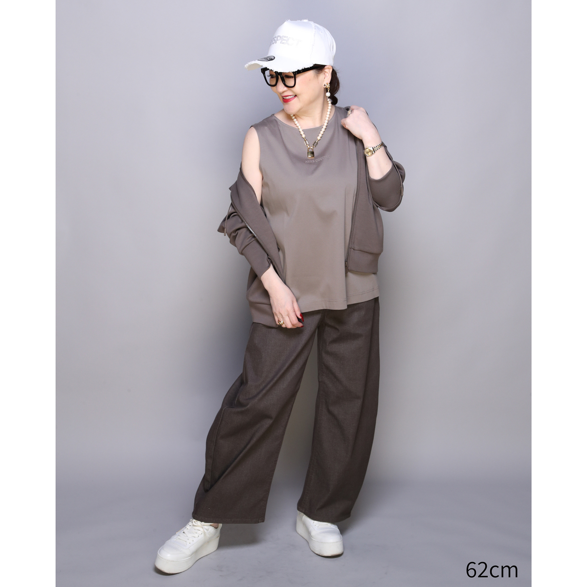 ANNE COQUINE選べる股下ストレッチツイルカーヴィーパンツ