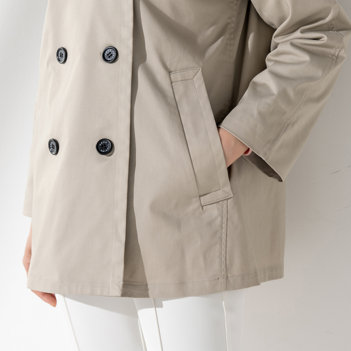 ANNE COQUINE ストレッチツイルショートトレンチコート アンコキーヌ