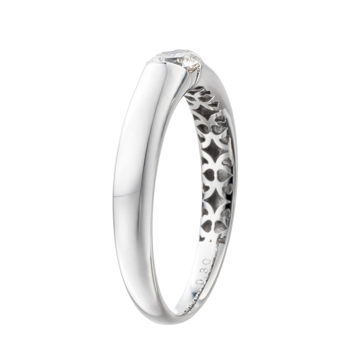 18K ダイヤモンド ハーフベゼルリング 0.3ctUP Eternity_Jewelry