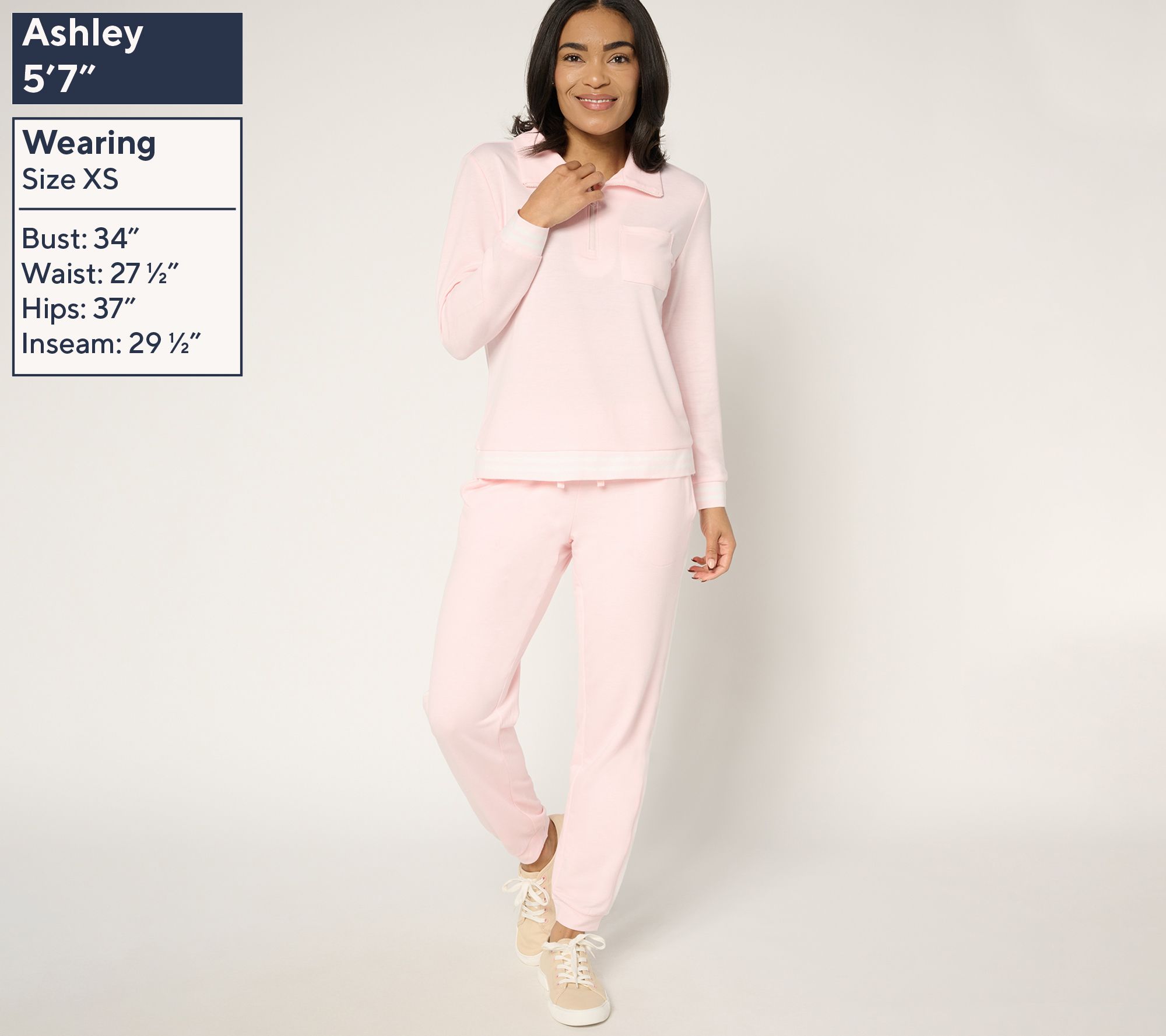 MUK LUKS French Terry Quarter Zip & Jogger Lounge Set - QVC.com