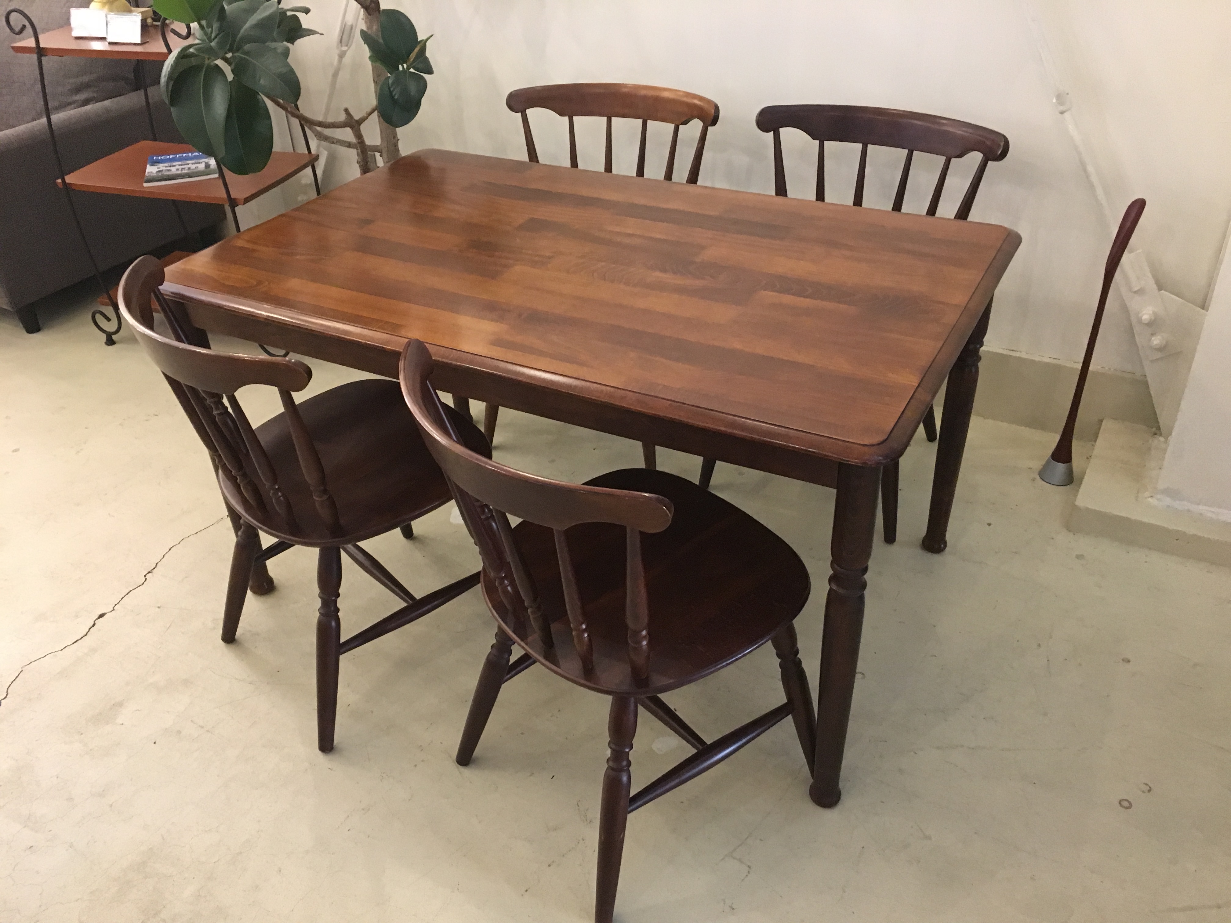 柏木工／ダイニングテーブルセット／テーブル／チェア／5点セット／茶