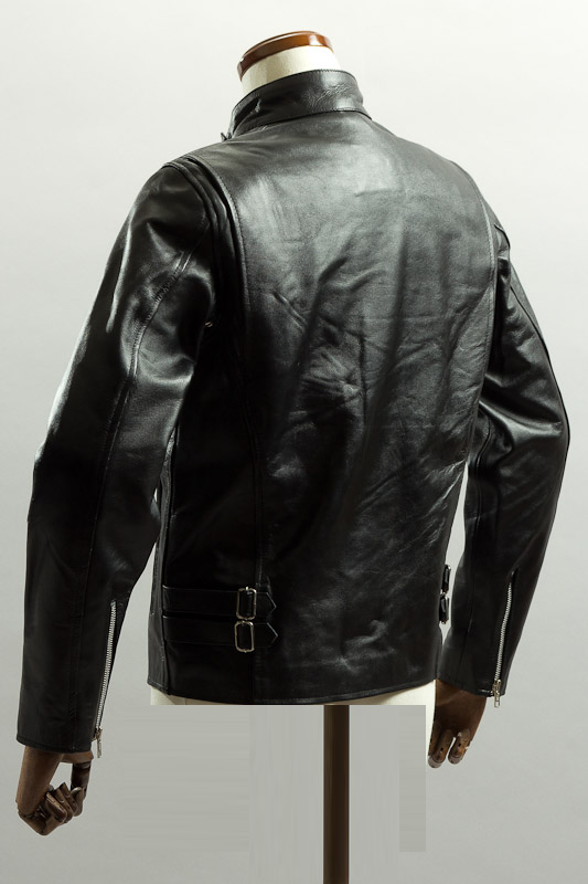 シングルライダースジャケット ブラック カウレザー、ライダース