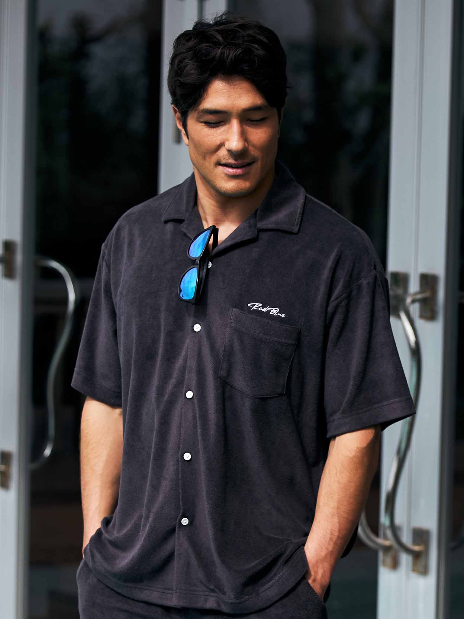 プレミアムパイルオープンカラーシャツ