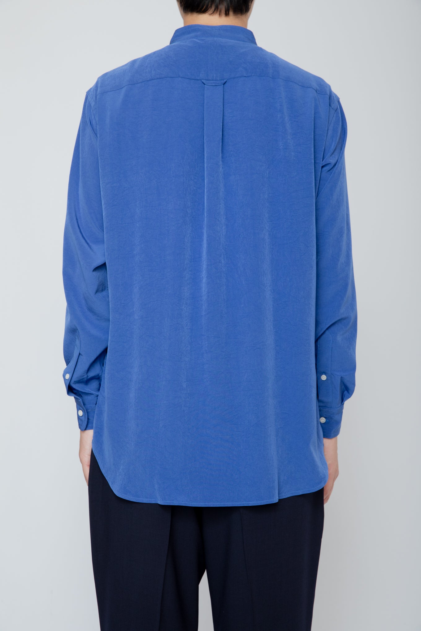 BAND COLLAR SHIRT / BLUE – RAINMAKER KYOTO