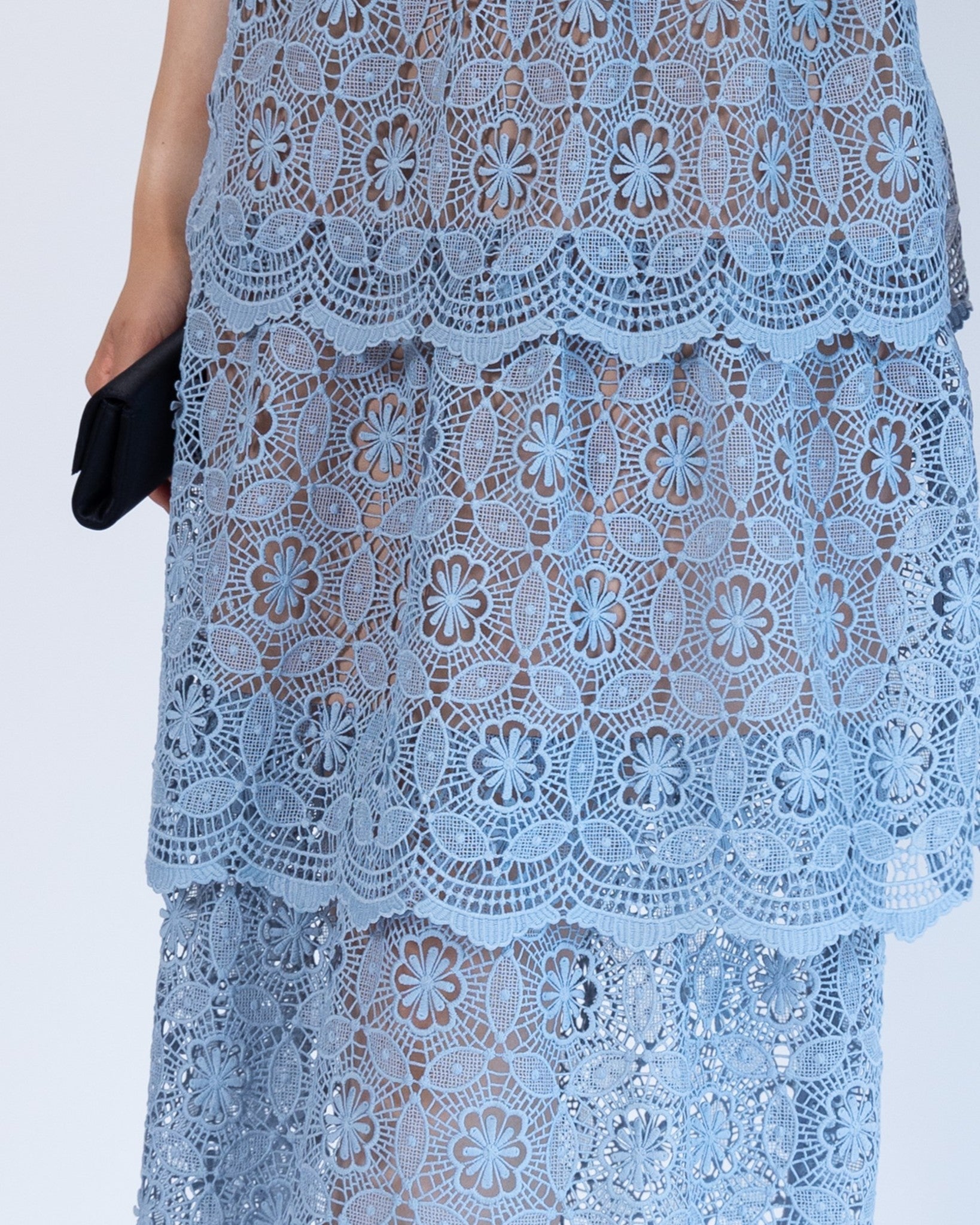 Self-Portrait 結婚式・パーティードレス｜ライトブルーのレースドレス